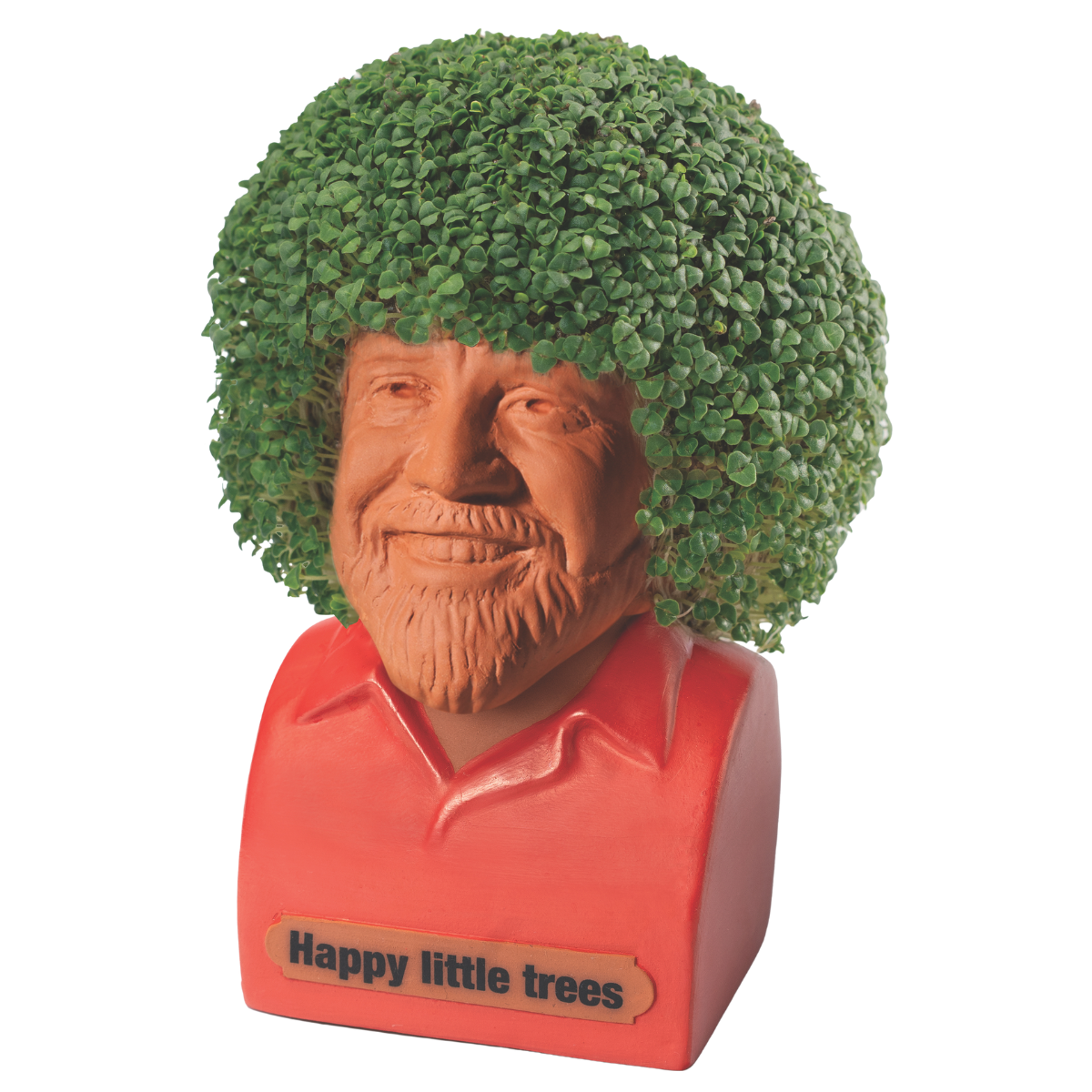 Bob Ross with Red Shirt Chia Pet