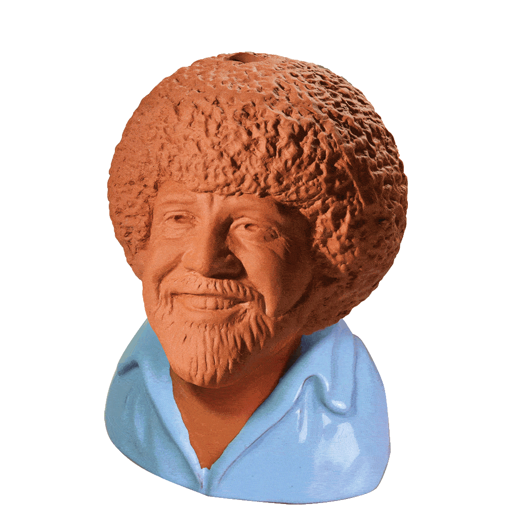 Alternative view of Bob Ross in Blue Shirt Chia Pet